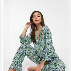 ASOS DESIGN ditsy floral pajama set in 100% modal